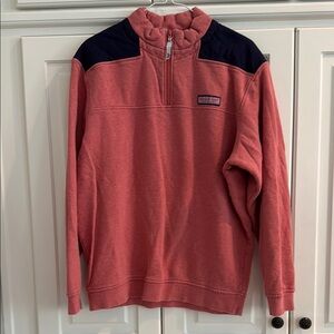 Vineyard Vines Men's AM Coral and Navy Shep Shirt